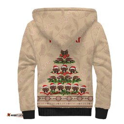 Holiday Lighting Santa Echidna Christmas Tree Sherpa Hoodie