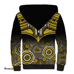 Personalised Richmond Football Sherpa Hoodie Tigers Aboriginal Mix Polynesian Pattern