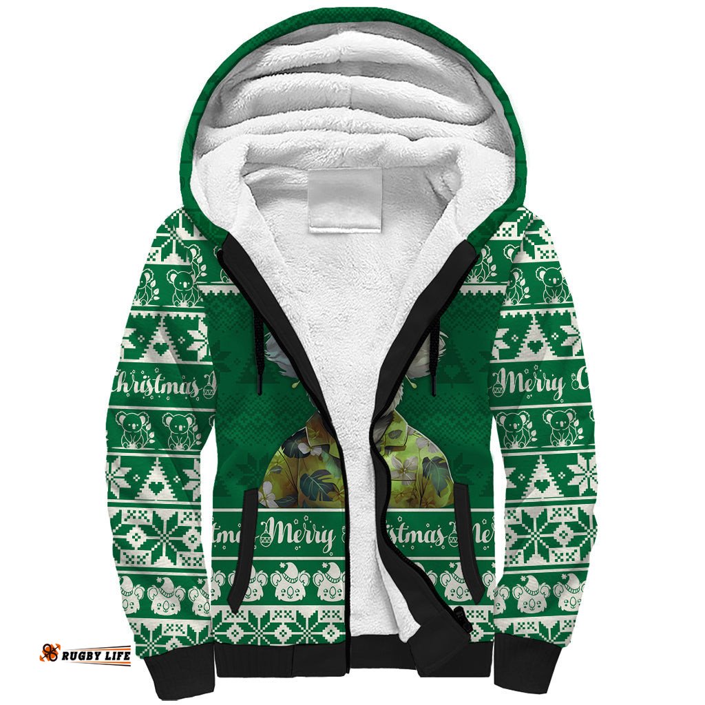 Personalised Australia Koala Christmas Sherpa Hoodie Santa Koala Stay Cool