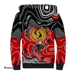 Aboriginal Flag Style Dot Art And Abstract Kangaroo Sherpa Hoodie TS04