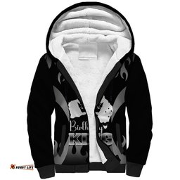 Personalised Australia King Birthday Sherpa Hoodie Australian Map With Crown Black Version