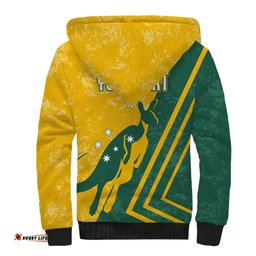 Personalised Australia Soccer Sherpa Hoodie Green & Gold Go Socceroos