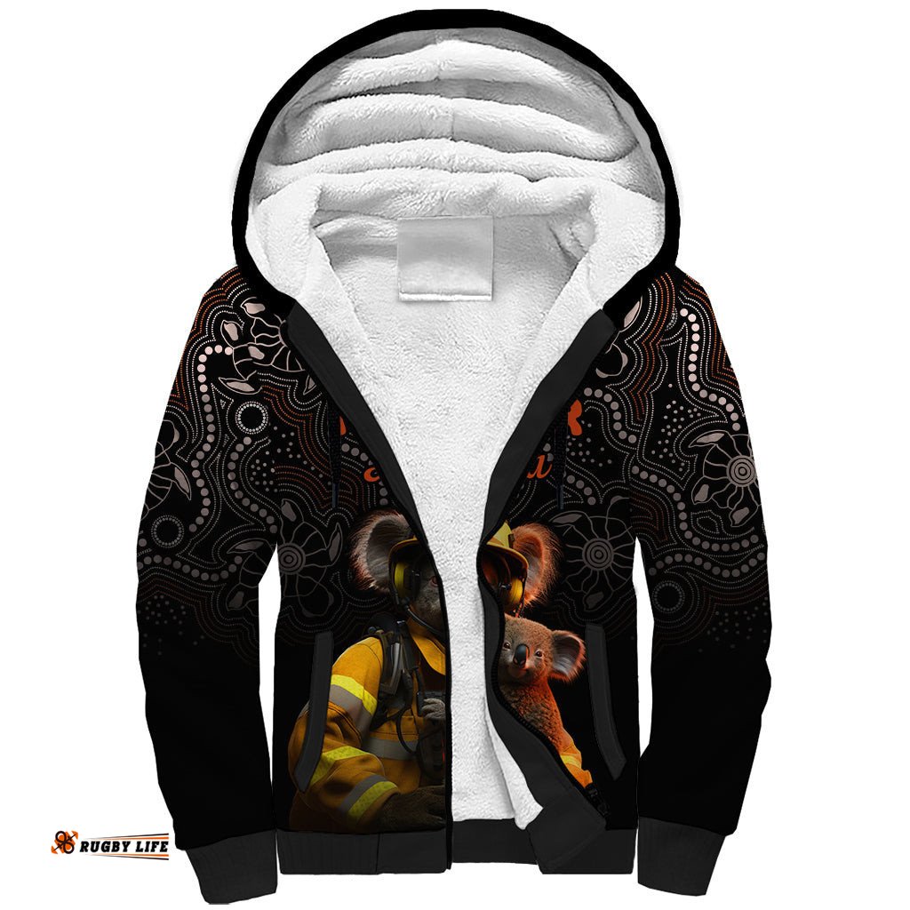 Paws For Australia Sherpa Hoodie Bushfire Awareness Indigenous Aboriginal