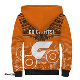 Giants Football Sherpa Hoodie GWS Aboriginal Mix Polynesian Pattern