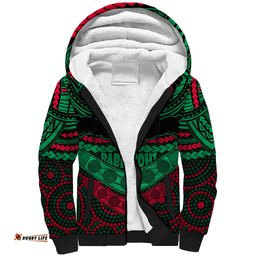 Rabbitohs Rugby Sherpa Hoodie Polynesian and Aboriginal Special Version