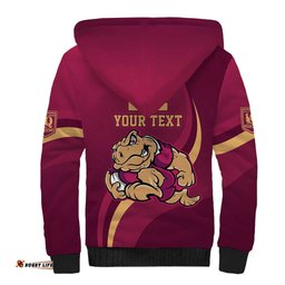 Custom QLD Maroons Cane Toad Sherpa Hoodie Queensland Origin No2