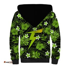 Australian Thunder Cricket Sherpa Hoodie Baeuty Pacific Hibiscus and Polynesian Pattern