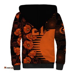Scorchers Cricket Never Forget Custom Sherpa Hoodie ANZAC Day with Poppy Aboriginal
