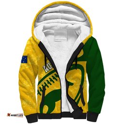 Personalised Aussie Wallabies Sherpa Hoodie Rugby World Cup Sporty Dynamic