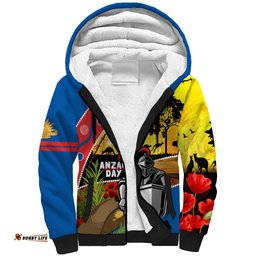 Knights Rugby ANZAC Day Sherpa Hoodie Novocastrians Mascot Rosemary Starry Night