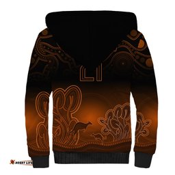 Custom Australia Wallabies Rugby Sherpa Hoodie The Starry Night Indigenous