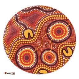 Australia Aboriginal Round Rug - Connection Concept Dot Aboriginal Colorful Painting Round Rug