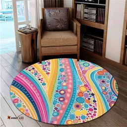 Australia Aboriginal Round Rug - Aboriginal Colourful Dots Inspired Round Rug