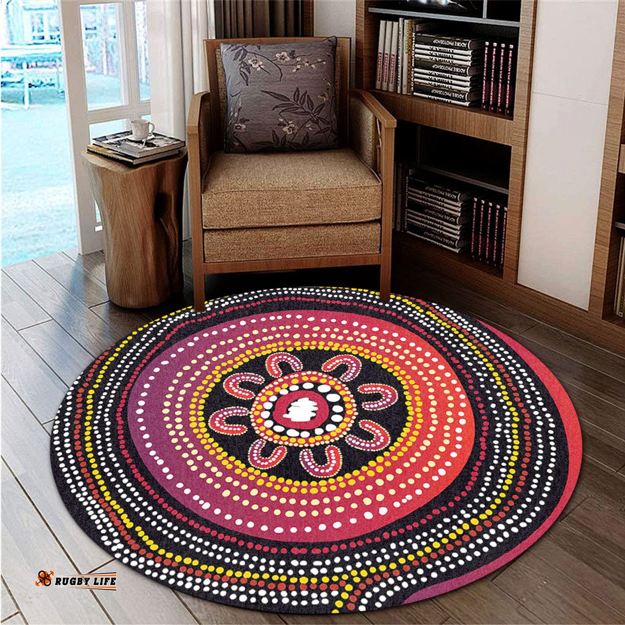 Australia Aboriginal Round Rug - Aboriginal Dot Art Design Round Rug