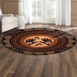 Australia Aboriginal Inspired Round Rug - Concept Art Aboiginal Inspired Dot Painting Style Round Rug