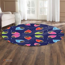 Australia Aboriginal Inspired Round Rug - Aboriginal Art Vector Round Rug