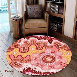 Australia Aboriginal Inspired Round Rug - Aboriginal Inspired Pattern Dot Painting Style Round Rug
