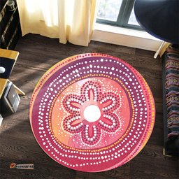 Australia Dot Painting Inspired Aboriginal Round Rug - Aboriginal Style Dot Round Rug