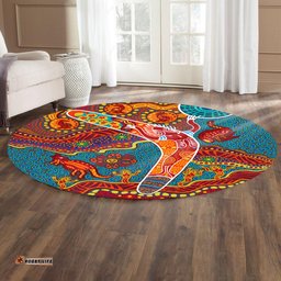 Australia Aboriginal Inspired Round Rug - Aboriginal Inspired Style Art Round Rug