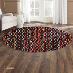 Australia Aboriginal Inspired Round Rug - Aboriginal Dot Art Vector Seamless Pattern Background Round Rug