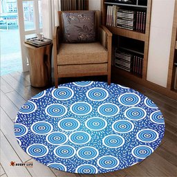 Australia Aboriginal Inspired Round Rug -  Aboriginal Style Circle Background Round Rug
