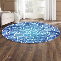 Australia Aboriginal Inspired Round Rug -  Aboriginal Style Circle Background Round Rug