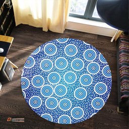 Australia Aboriginal Inspired Round Rug -  Aboriginal Style Circle Background Round Rug