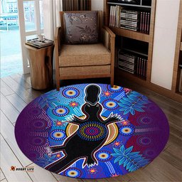 Australia Aboriginal Inspired Round Rug - Aboriginal Inspired Platypus Animal Style Art Round Rug