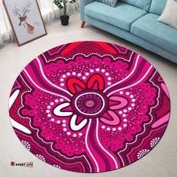 Australia Aboriginal Inspired Round Rug - Aboriginal Inspired Art Painting Connection Concept Round Rug