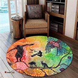 Australia Aboriginal Round Rug - The Dream Time Spiritual Colourful Aboriginal Style Acrylic Desgin Round Rug