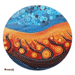 Australia Dreaming Aboriginal Round Rug - Aboriginal Culture Indigenous River Dot Painting Art Inspired Round Rug