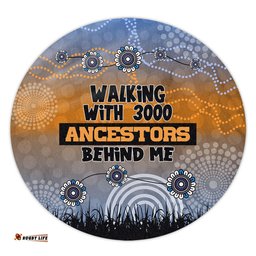 Australia Aboriginal Round Rug - Walking with 3000 Ancestors Behind Me Blue Patterns Round Rug