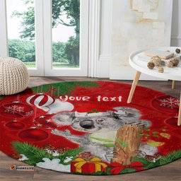 Personalised Koala Lover Round Carpet Australia Koalaty Merry Christmas Aboriginal