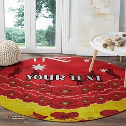 Custom Sun Football Round Carpet ANZAC Lest We Forget