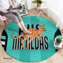 Custom Australia Soccer Round Carpet Go Matildas Dynamic Turquoise