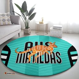 Custom Australia Soccer Round Carpet Go Matildas Dynamic Turquoise