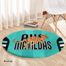 Custom Australia Soccer Round Carpet Go Matildas Dynamic Turquoise
