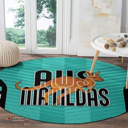 Custom Australia Soccer Round Carpet Go Matildas Dynamic Turquoise