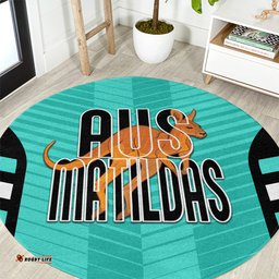 Custom Australia Soccer Round Carpet Go Matildas Dynamic Turquoise