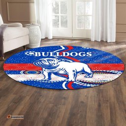 Western Round Carpet Bulldogs Unique Indigenous