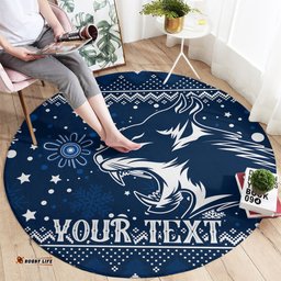 Custom Geelong Cats Football Round Carpet Christmas Vibe 2023