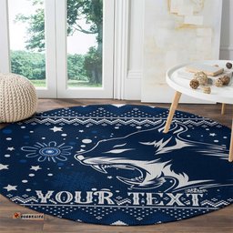Custom Geelong Cats Football Round Carpet Christmas Vibe 2023