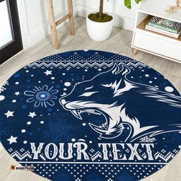Custom Geelong Cats Football Round Carpet Christmas Vibe 2023