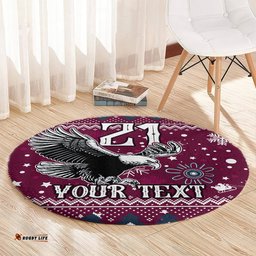 Custom Sea Eagles Rugby Round Carpet Manly Boys Victory 2023 Christmas Vibe