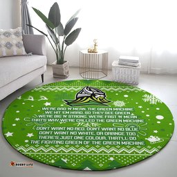 Raiders Rugby Round Carpet The Mighty Green Machine 2023 Christmas Vibe