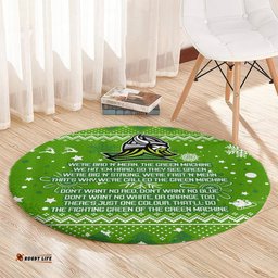 Raiders Rugby Round Carpet The Mighty Green Machine 2023 Christmas Vibe