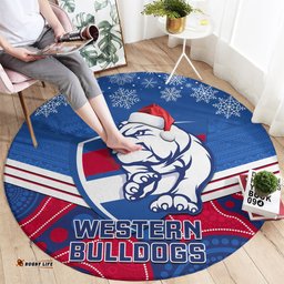 Bulldogs Football Christmas Round Carpet Merry Xmas 2023 Mix Aboriginal Art