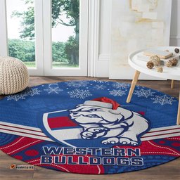 Bulldogs Football Christmas Round Carpet Merry Xmas 2023 Mix Aboriginal Art