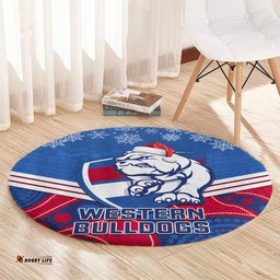 Bulldogs Football Christmas Round Carpet Merry Xmas 2023 Mix Aboriginal Art