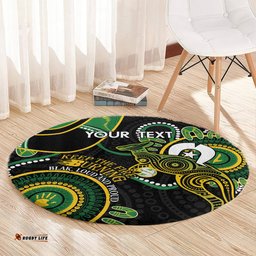 Custom Matildas NAIDOC Week Round Carpet Australia Kangaroo Keep The Fire Burning Black
